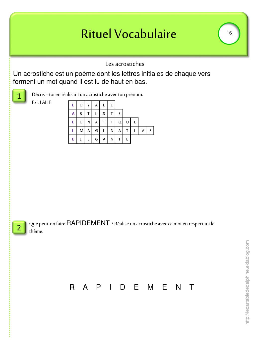 Ppt Rituel Vocabulaire Powerpoint Presentation Free Download Id