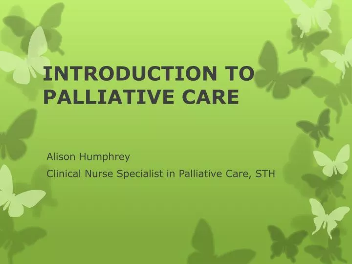 introduction to palliative care n.