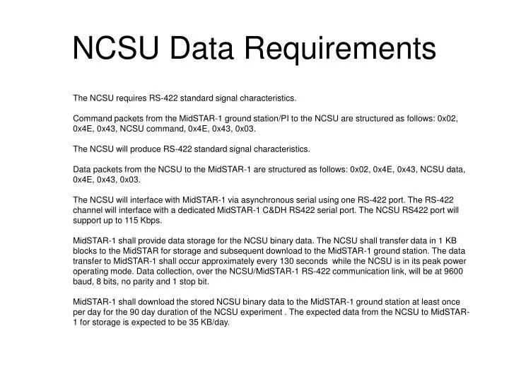 PPT NCSU Data Requirements PowerPoint Presentation, free download