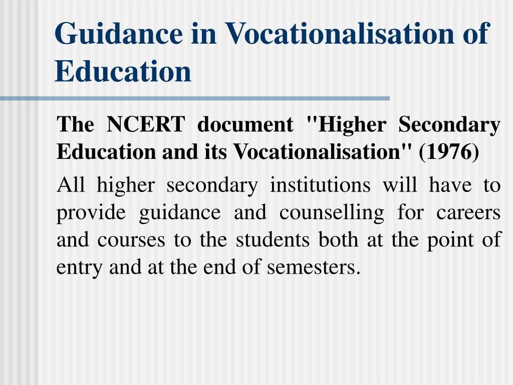 vocational guidance thesis