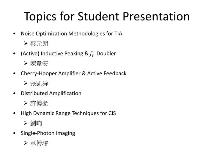 topics for ppt presentation for students