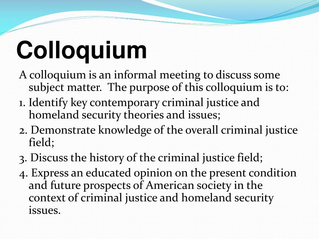 research colloquium meaning