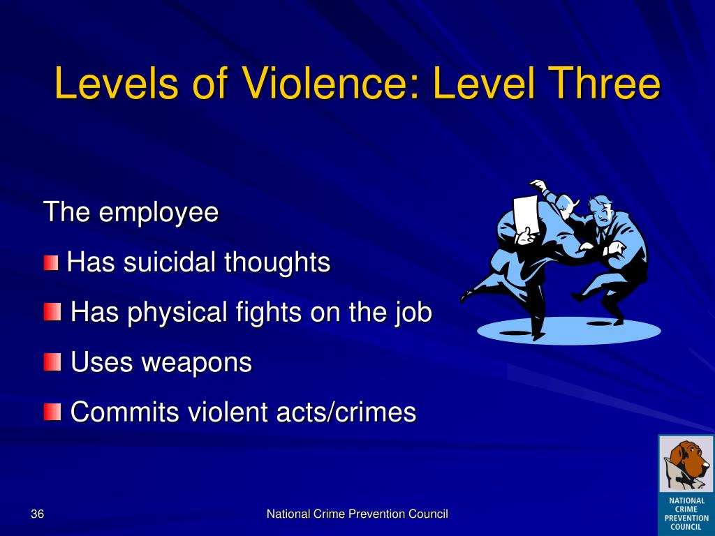 3 levels of workplace violence