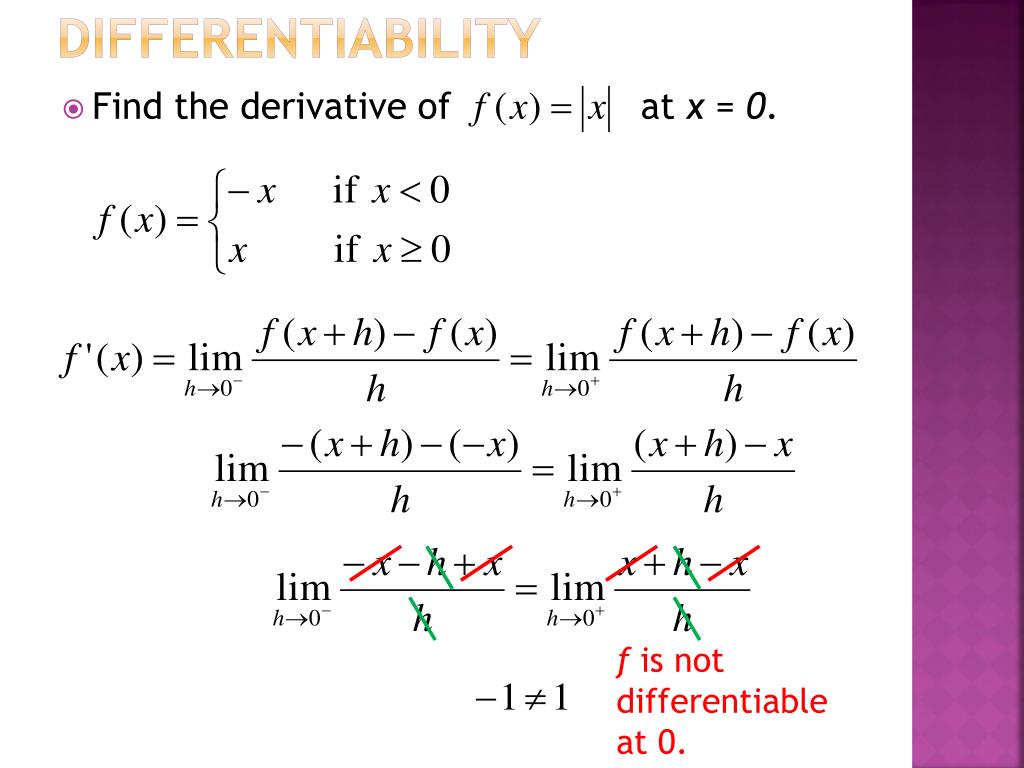 PPT - 3.2 Differentiability PowerPoint Presentation, free download - ID ...