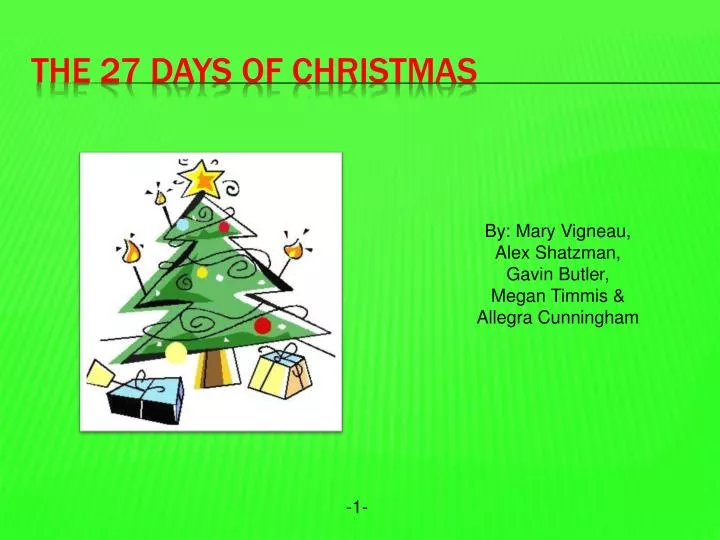 the 27 days of christmas n.