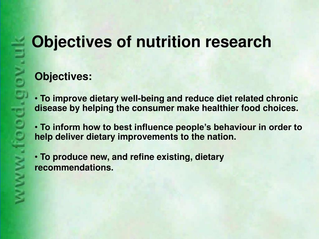 objectives in food research