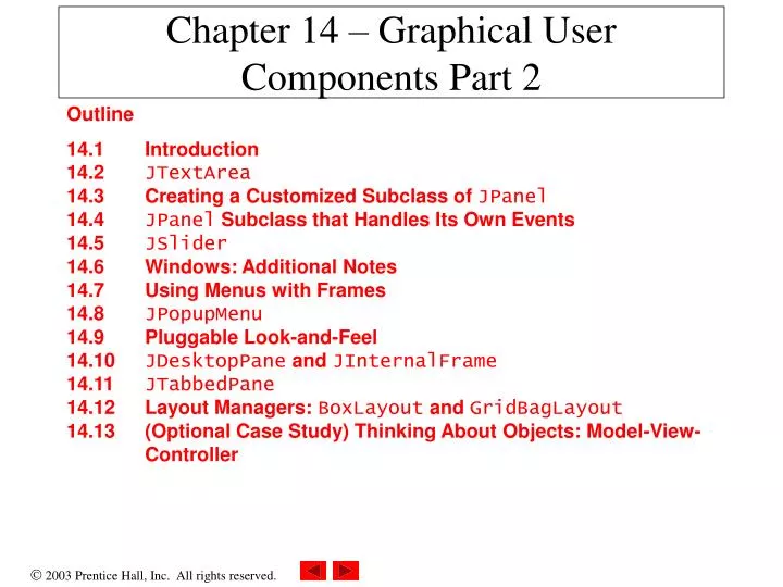 PPT - Chapter 14 – Graphical User Components Part 2 PowerPoint ...
