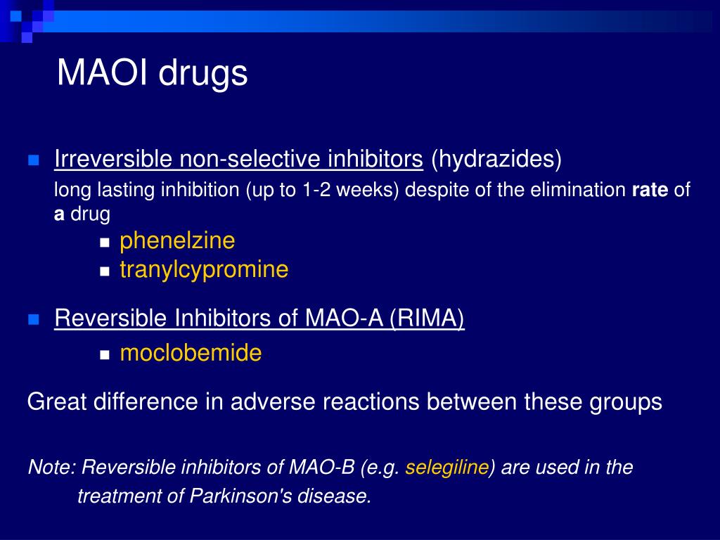 what is considered an maoi drug