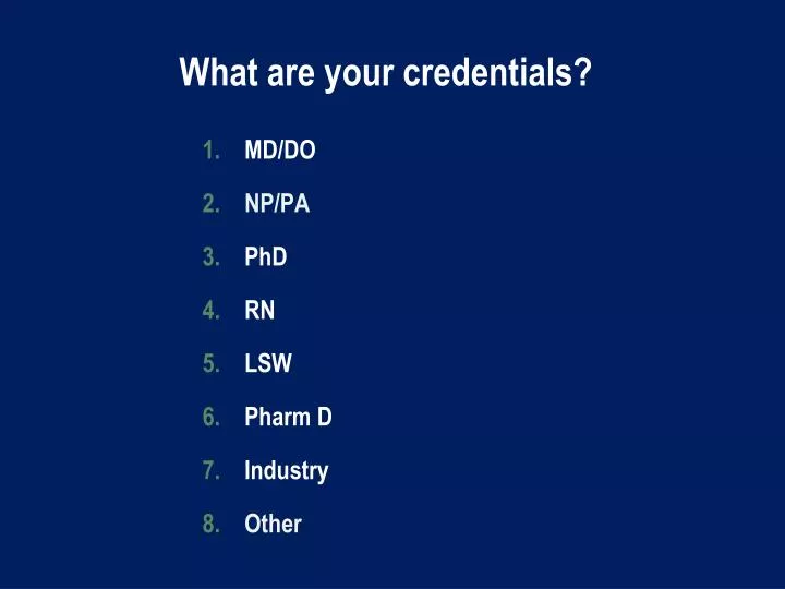 what is credentials presentation