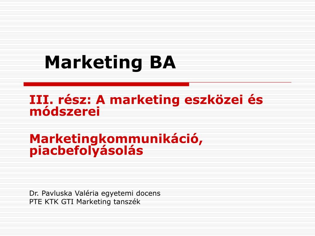PPT - Marketing BA PowerPoint Presentation, free download - ID:4418755