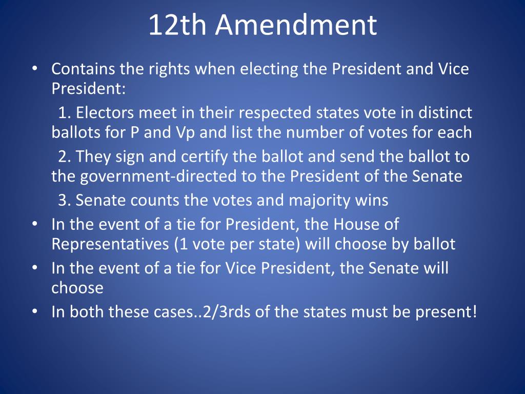 The 12th Amendment Explained 