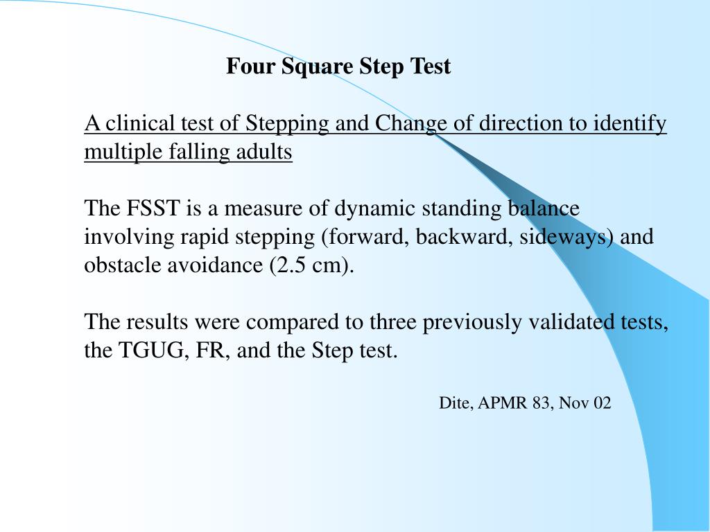 Finding Your Balance – Part 4: Four Square Step Test (FSST
