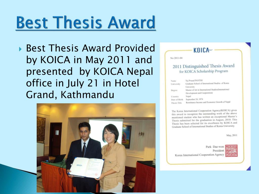 Best dissertation awards
