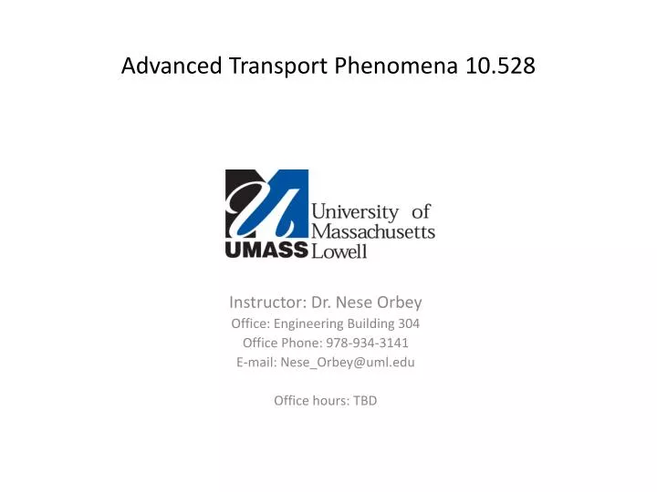 advanced transport phenomena 10 528 n.