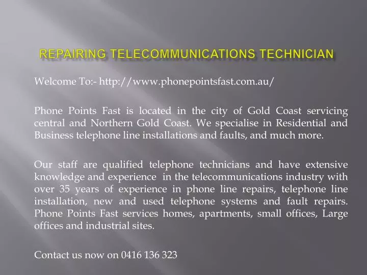 ppt-repairing-telecommunications-technician-powerpoint-presentation