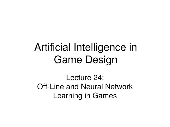 artificial intelligence in game design n.