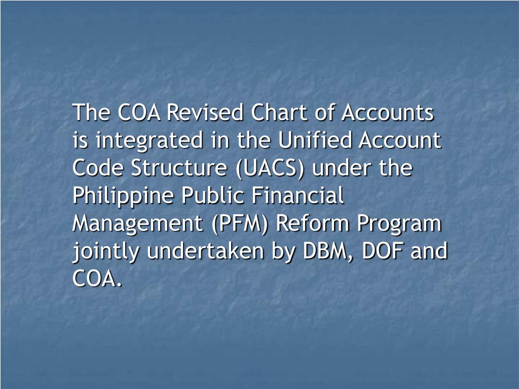 Unified Chart Of Accounts