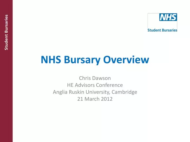PPT NHS Bursary Overview PowerPoint Presentation, free download ID
