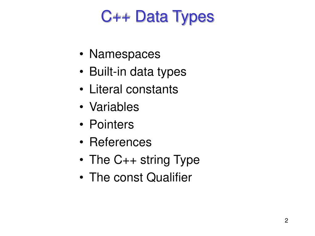 data types in c ppt presentation