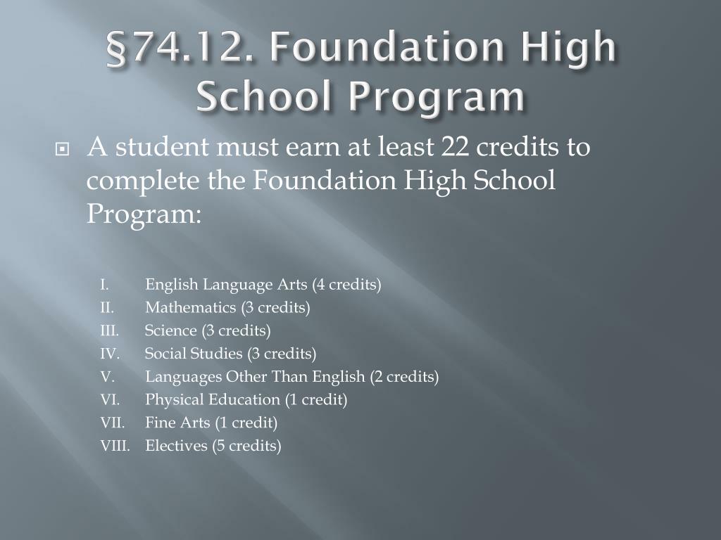 PPT House Bill 5 and High School Graduation Requirements PowerPoint