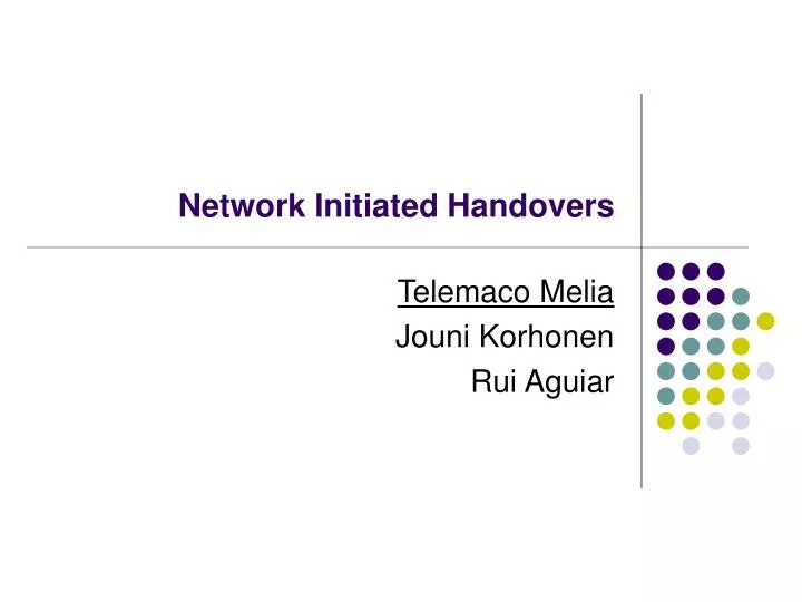 network initiated handovers n.
