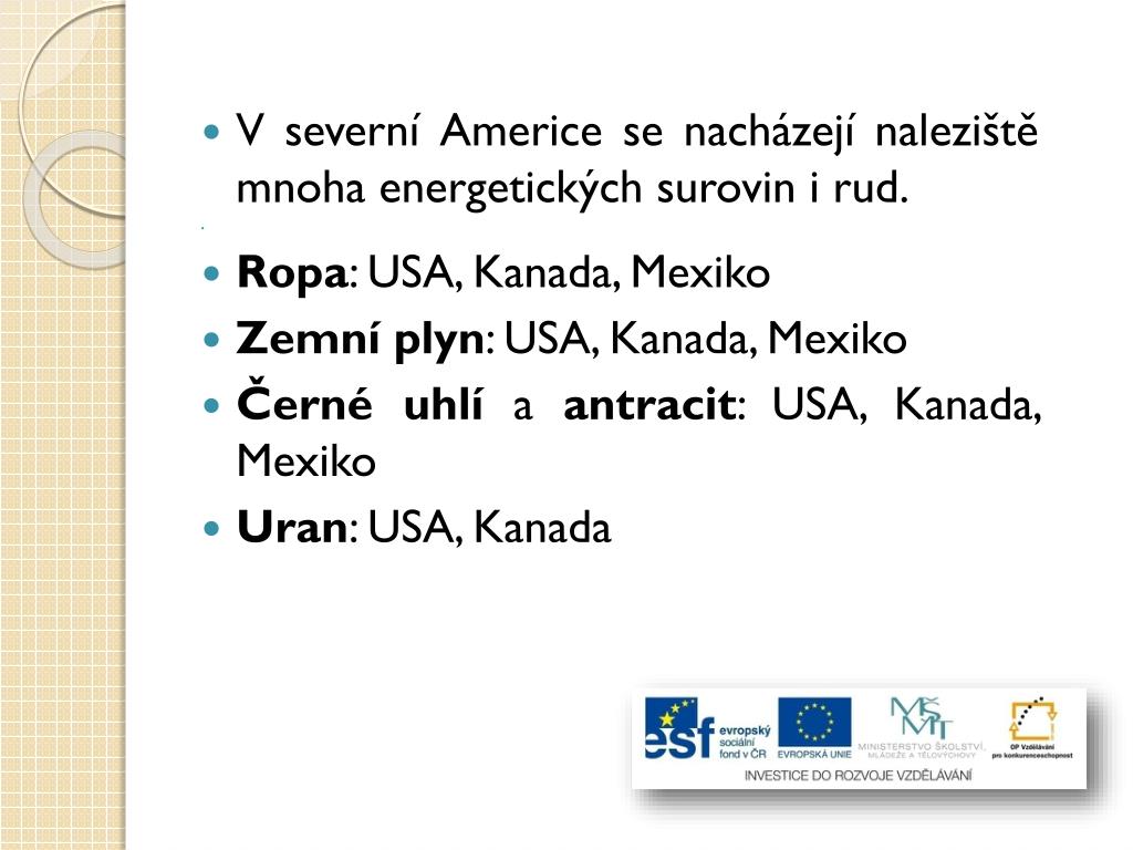 PPT - SEVERNÍ AMERIKA - HOSPODÁŘSTVÍ PowerPoint Presentation, free download  - ID:4438292