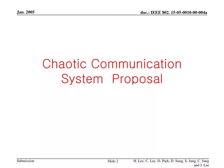 chaotic communication system proposal n.