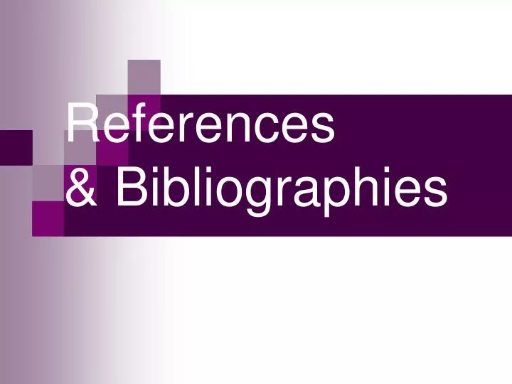 references bibliographies n.