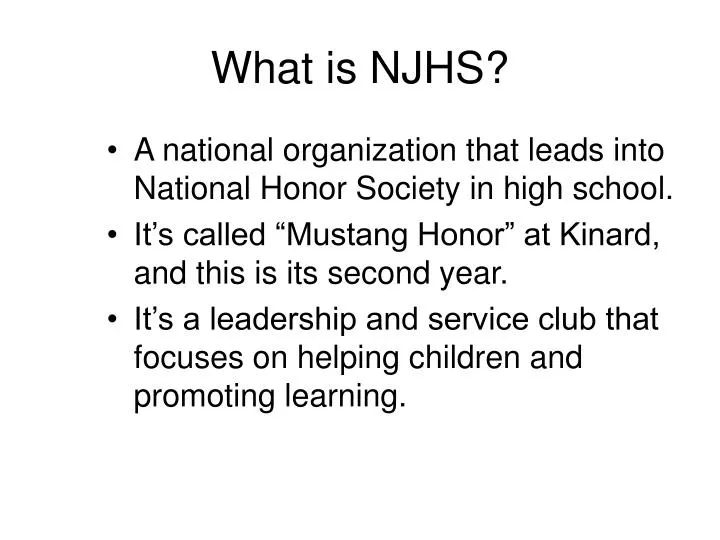 PPT What is NJHS? PowerPoint Presentation, free download ID4440002