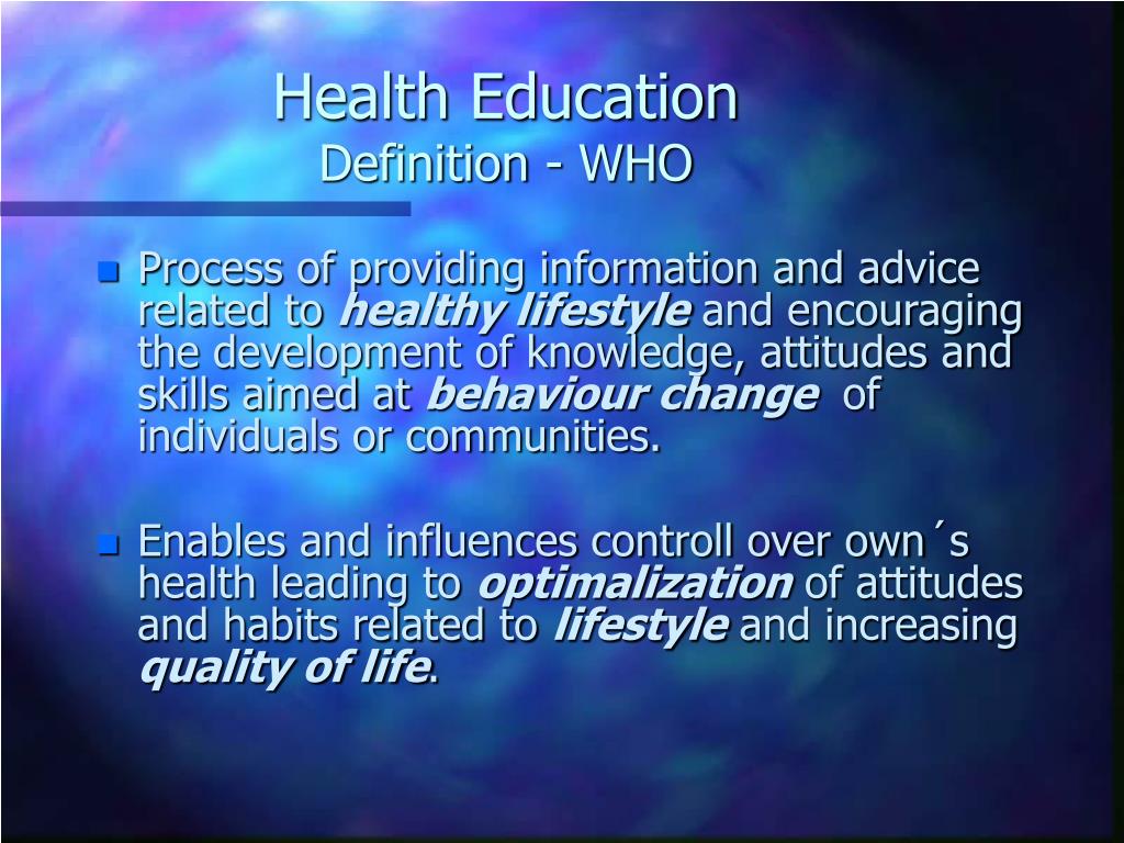 PPT HEALTH EDUCATION PowerPoint Presentation, free download ID4440073