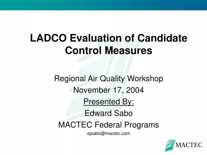 ladco evaluation of candidate control measures n.