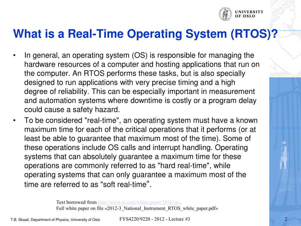 Real- time operating system job