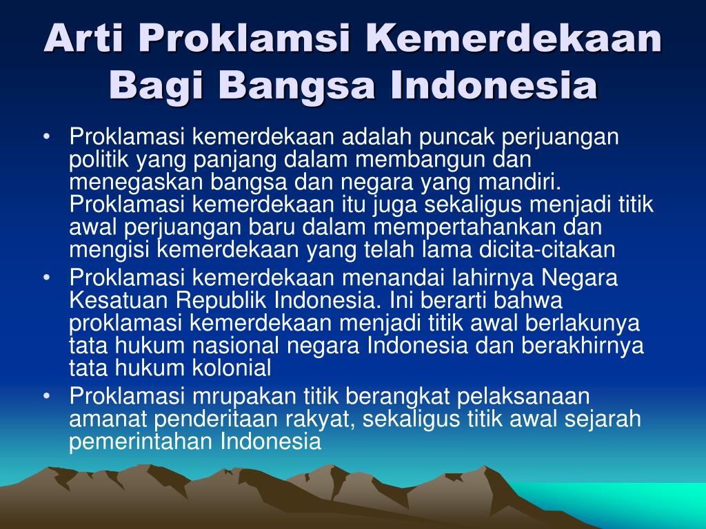 PPT  PROKLAMASI KEMERDEKAAN DAN KONSTITUSI PERTAMA PowerPoint