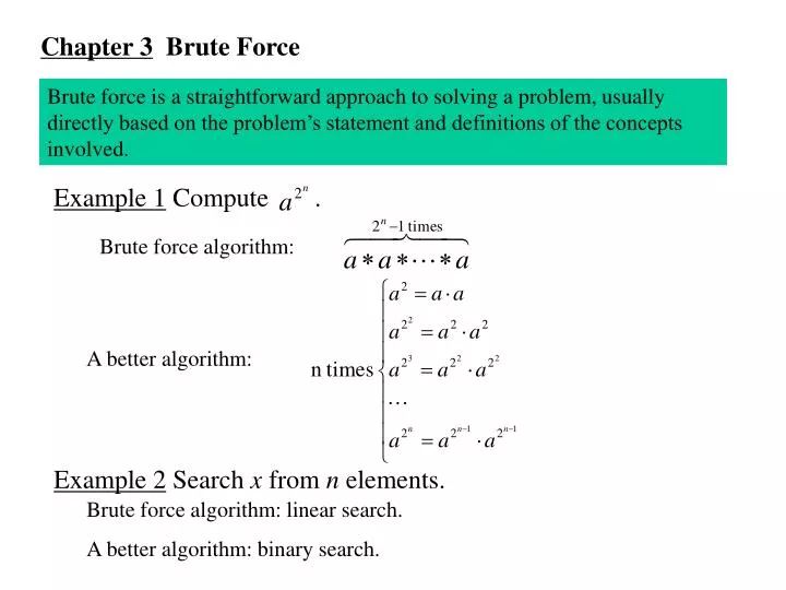PPT - Chapter 3 Brute Force PowerPoint Presentation, free download - ID ...