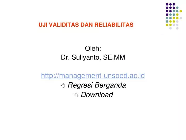 Ppt Uji Validitas Dan Reliabilitas Powerpoint Presentation Free Download Id 4442655