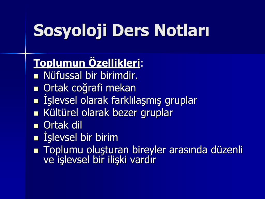 PPT - SOSYOLOJİ DERS NOTLARI PowerPoint Presentation, free download -  ID:4443122