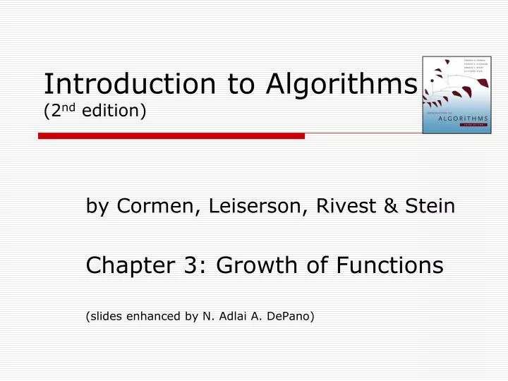 PPT - Introduction to Algorithms (2 nd edition) PowerPoint Presentation ...