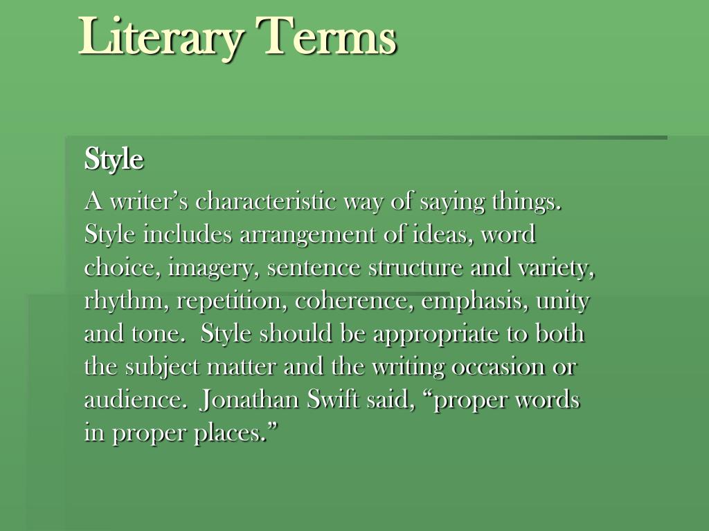 literary terms ppt presentation