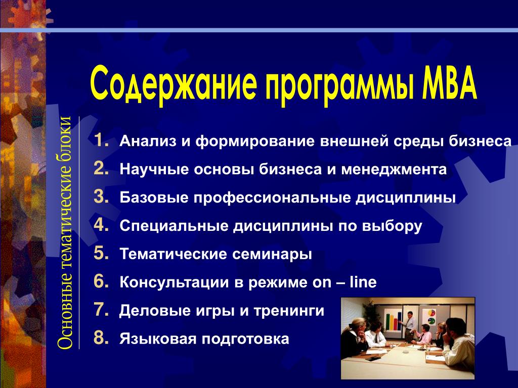 Формирование внешнего. Дисциплины по основам бизнеса. • Содержание по основным тематическим блокам тренинг. Тематические блоки семинара. Тематический блок в тренинге.