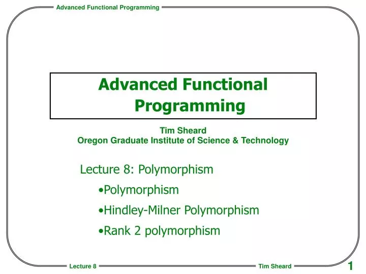 PPT - Advanced Functional Programming PowerPoint Presentation, free ...