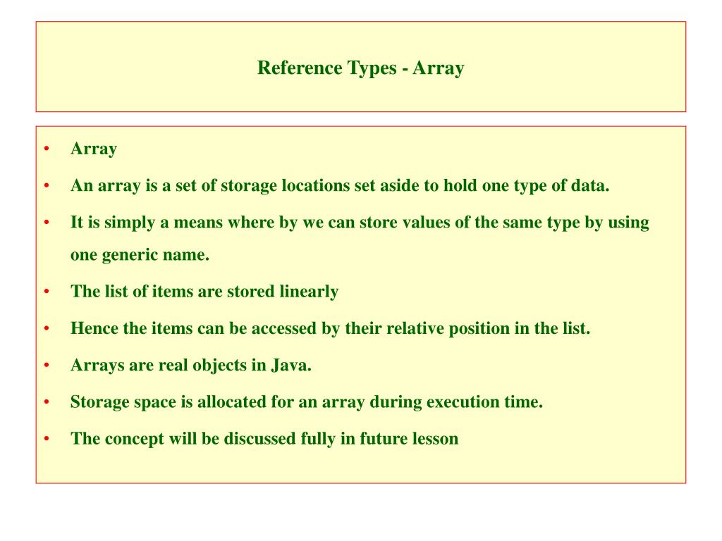 PPT - Data Types – Reference Types PowerPoint Presentation, free ...