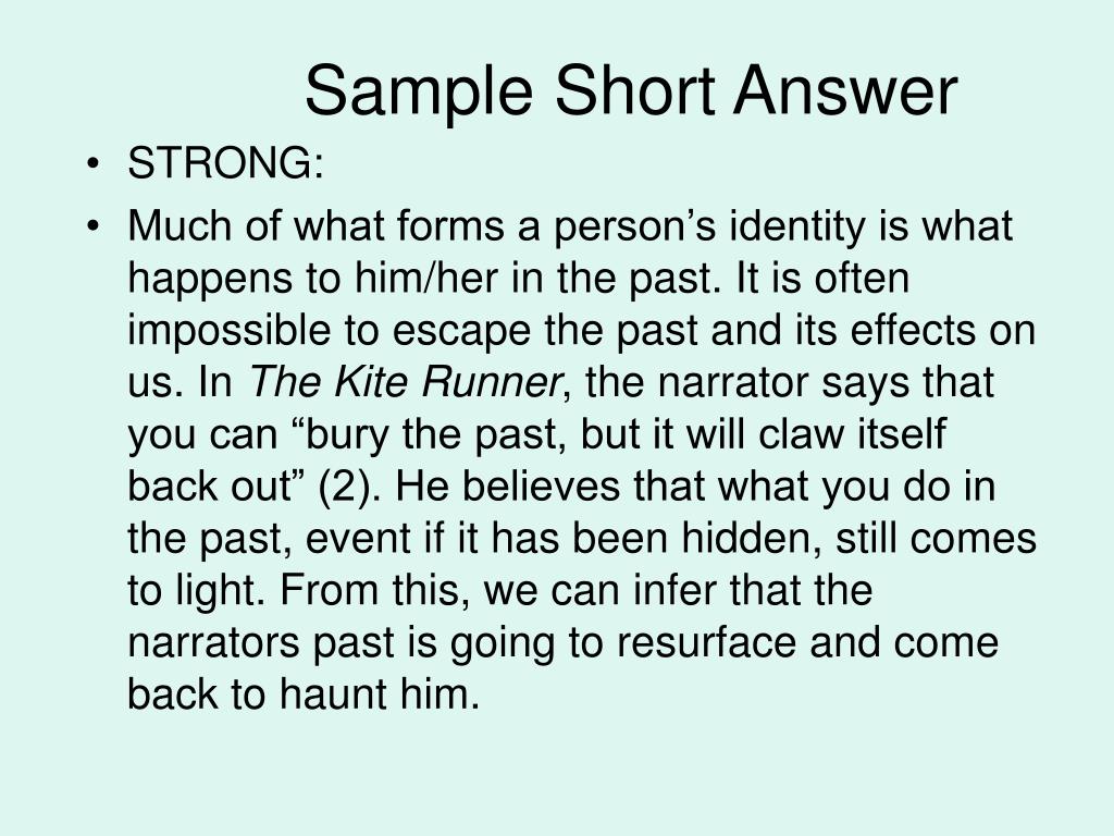 definition of short answer essay