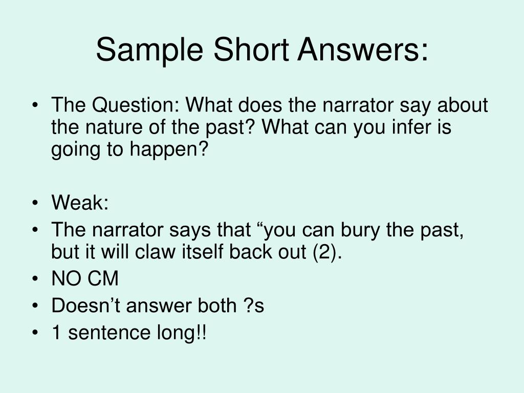 short essay answer examples
