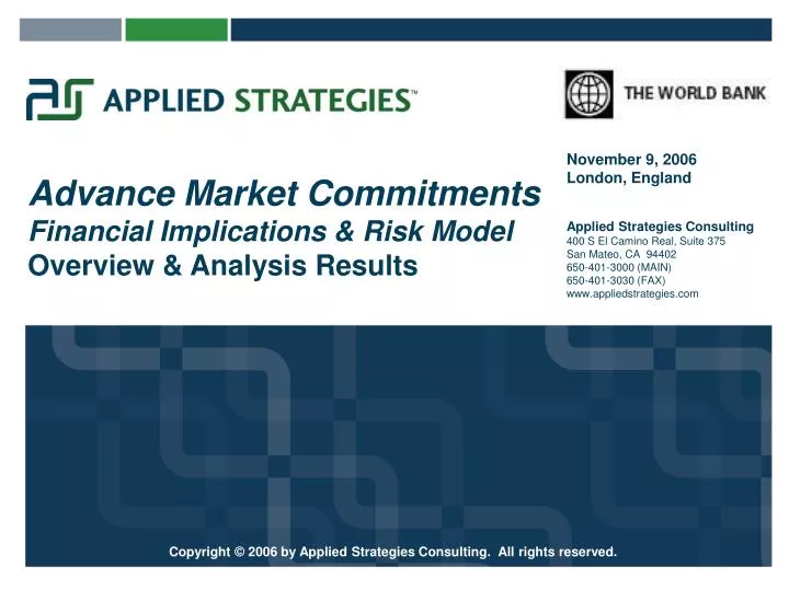 PPT - Advance Market Commitments Financial Implications & Risk ...