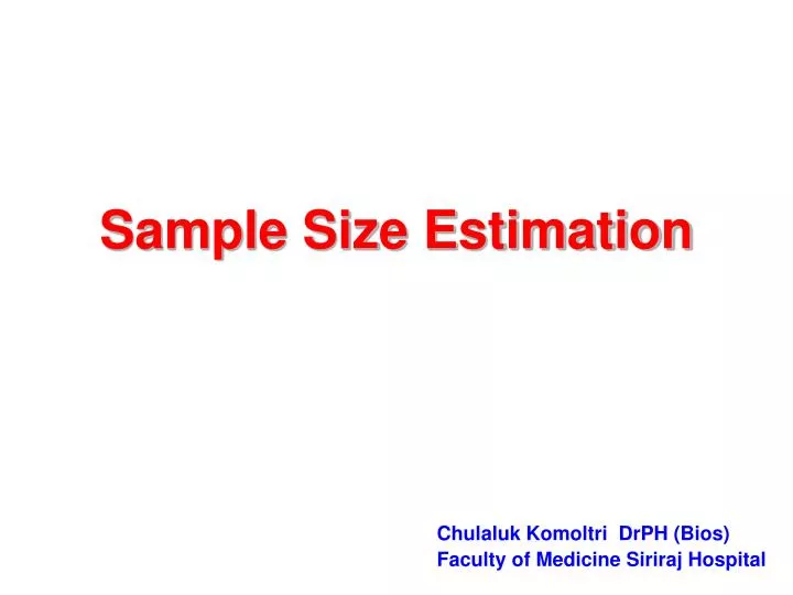 sample size estimation n.