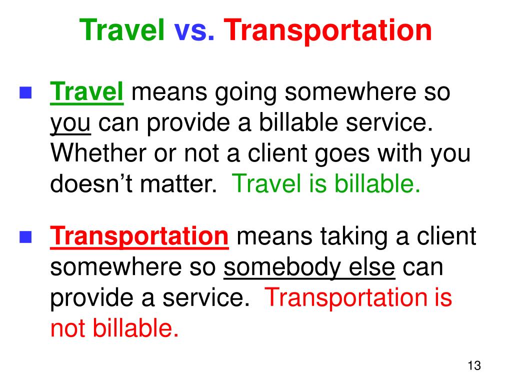 travel vs transportation