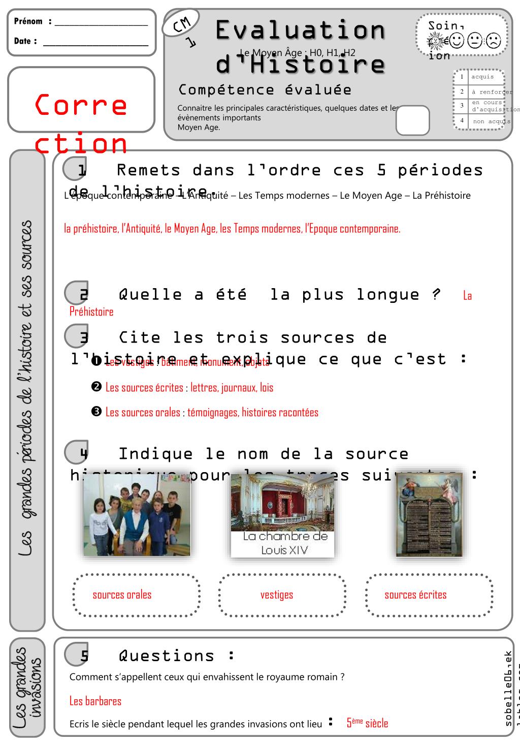 évaluation Moyen Age Cm1 Avec Correction évaluation Moyen Age Cm1 Avec Correction - La Galerie