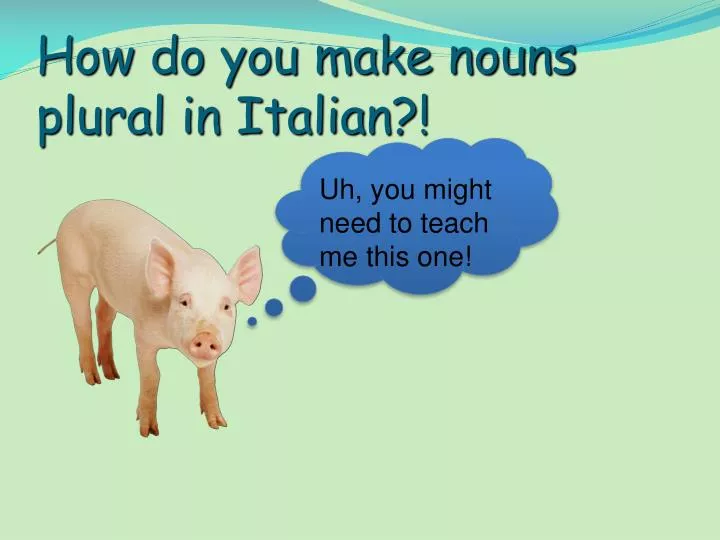 how do you make nouns plural in italian n.