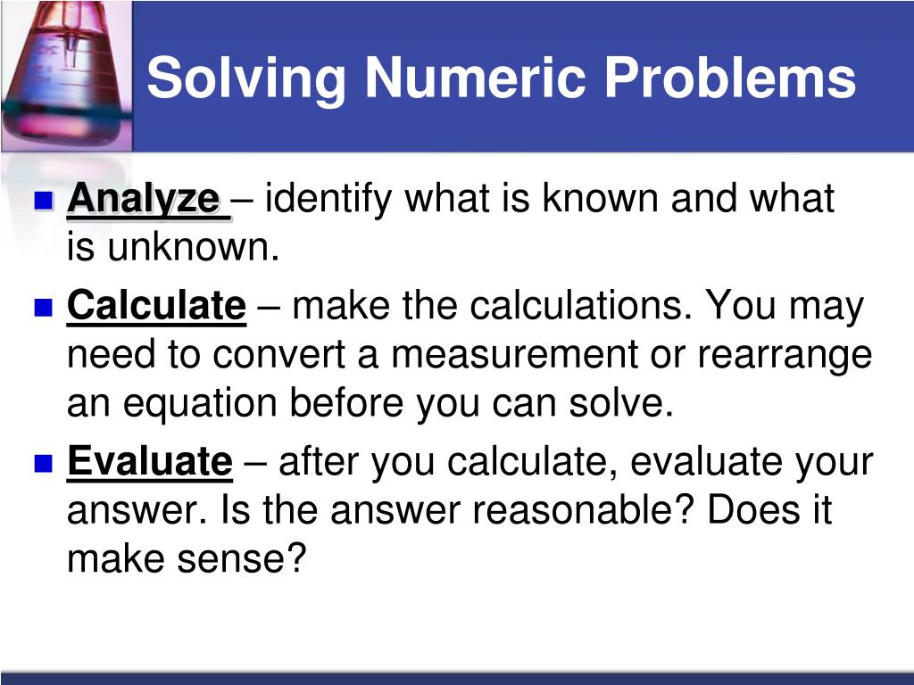last step to solving a numeric problem