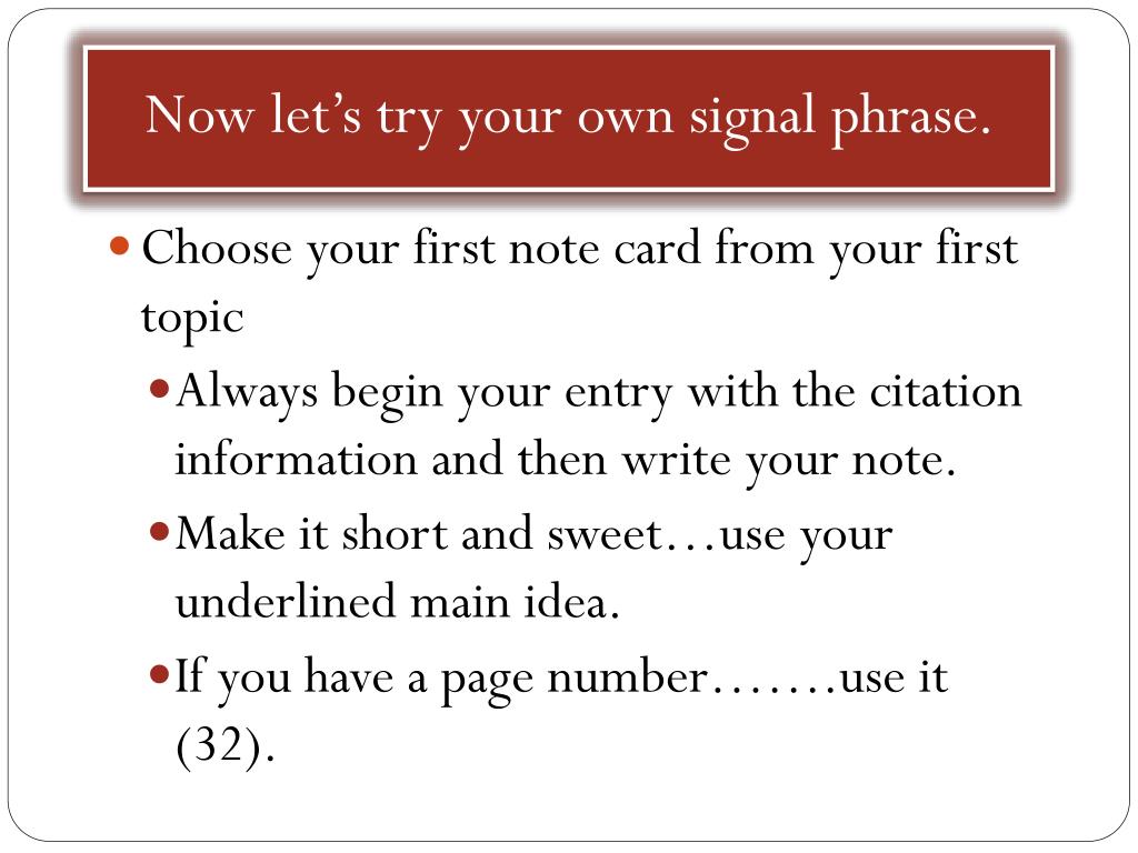 signal phrases examples list